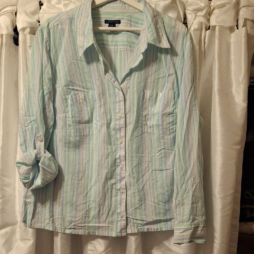 Westbound Woman Pastel Striped Blouse 22W 💗💗💗💗